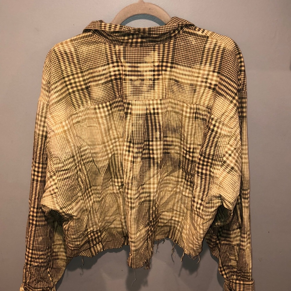 bleached & cropped tan button down❤️ - Picture 2 of 2